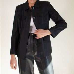Vintage 90s DKNY Black Linen Jacket